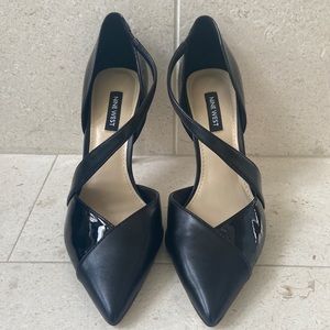 Nine West Black and Patent Leather Heels